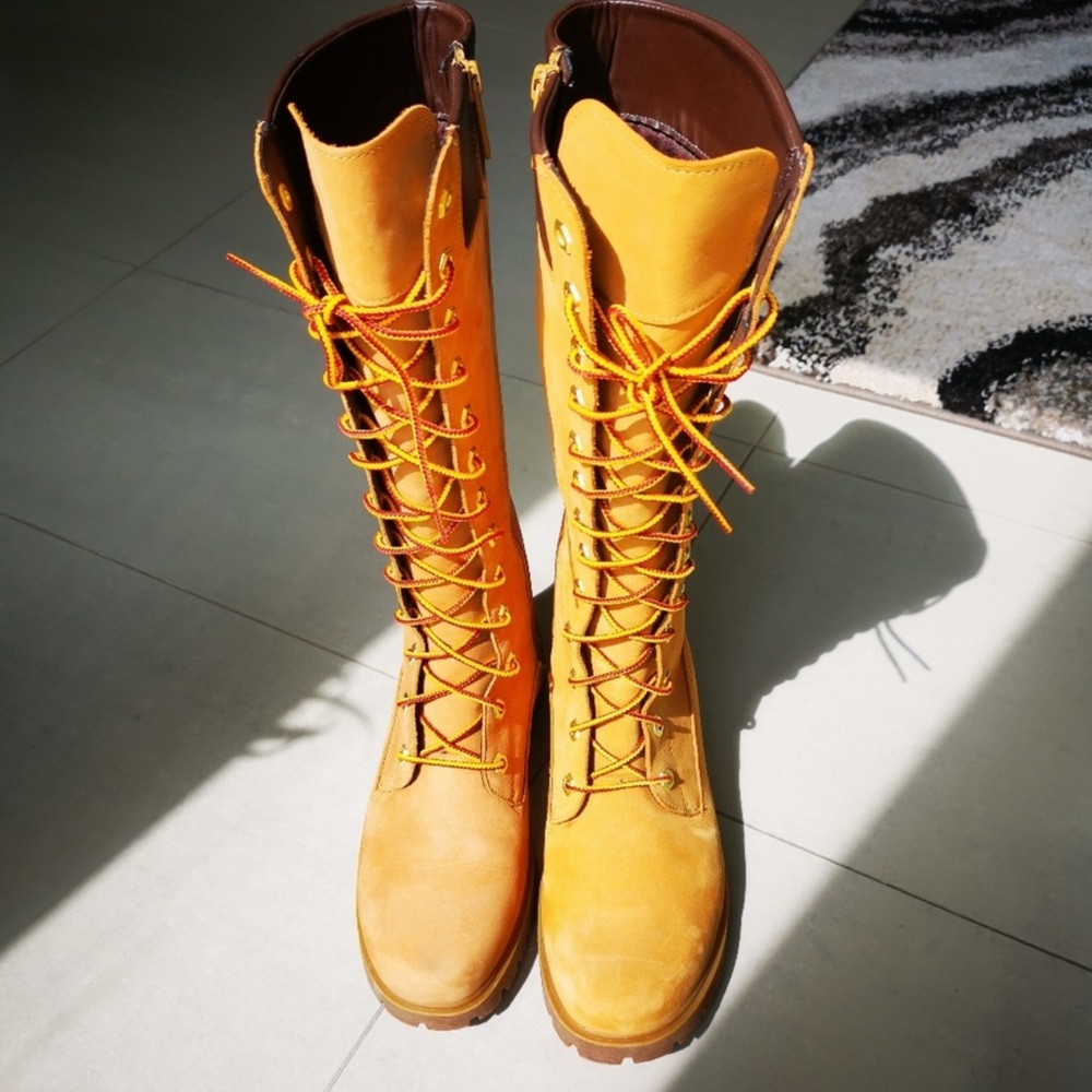 Knee high timberland boots